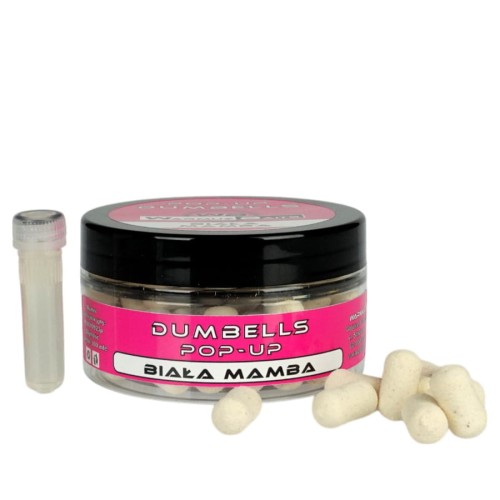 Przejdź do produktu WARMUZ BAITS kulki POP UP Dumbells Biała Mamba 10mm, 100 ml + dopalacz