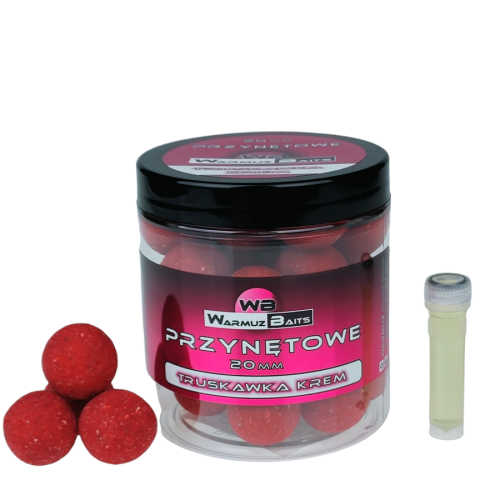 Przejdź do produktu WARMUZ BAITS kulki przynętowe Truskawka Krem 20mm, 250 ml + dopalacz