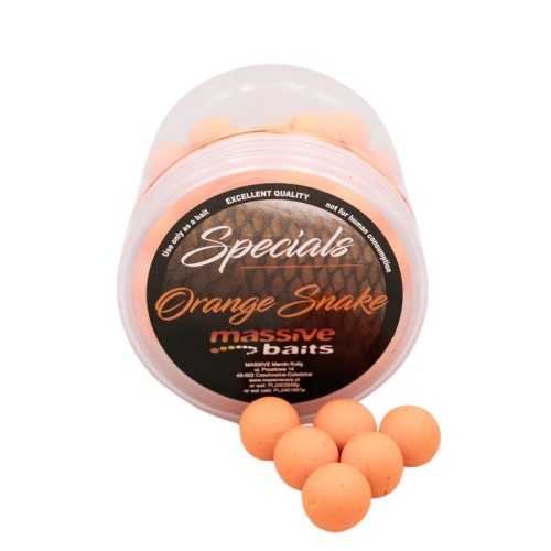 Przejdź do produktu MASSIVE BAITS kulki Pop Up Orange Snake 14mm, 200 ml