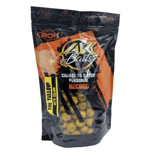 Przejdź do produktu AK BAITS kulki przynętowe THE YELLOW NUTRI CREAM 20 mm, 1 kg