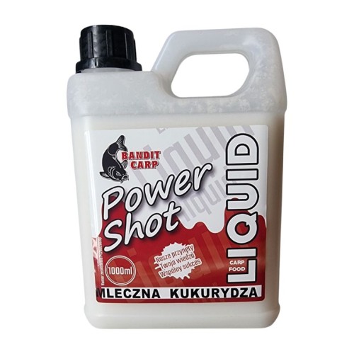 Przejdź do produktu BANDIT CARP Power Shot liquid Mleczna Kukurydza, 1000 ml
